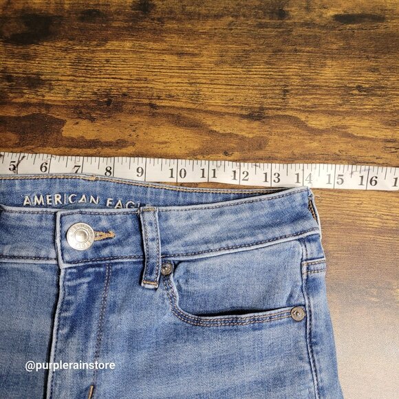 American Eagle Jeans Size 6 Skinny Mid Rise Next Level Stretch Medium Light Wash - Picture 7 of 13